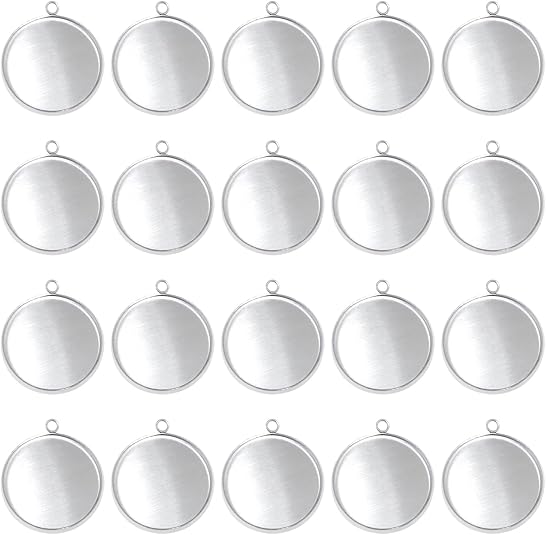 Jewelry Making Tray - 20 шт., круглые заготовки из нержавеющей