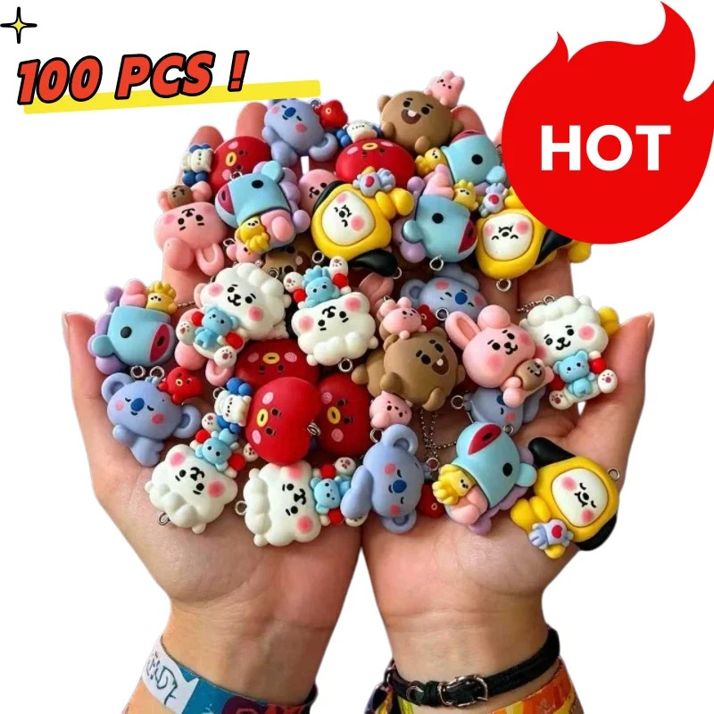Jewelry Making Charms - 7 шт. смоляных мультяшных шармов BT21