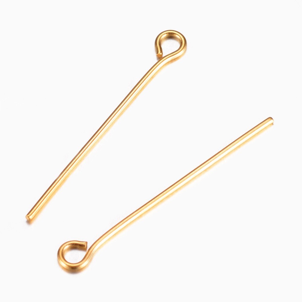 Jewelry Making Eye Pins - 20 шт. золотистых булавок с отверстием