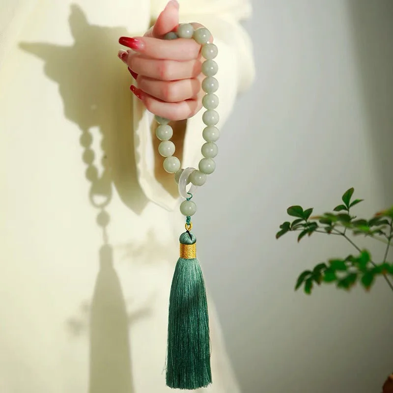 Jewelry Making Charms - Зеленый нефритовый камень 12 мм, бусины,
